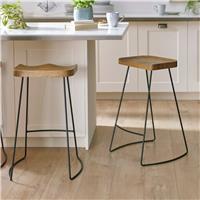 Julian Bowen Travis Pair of Bar Stools - Brown