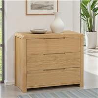 Julian Bowen Curve 3 Drawer Chest - Light Oak