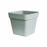 Ivyline 40cm Cleo Square plastic Planter with Wheels - Sage