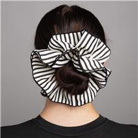 Freedom Black Stripe Ruffle Hair Scrunchie