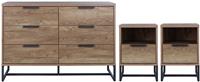 Habitat Nomad 2 Bedsides & 3+3 Drawer Set - Oak Effect