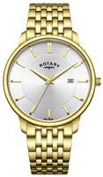 Rotary Men's Gold Plated Stainless Steel Bracelet Watch