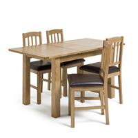 Argos Home Ashwell Oak Veneer Extending Table & 4 Chairs