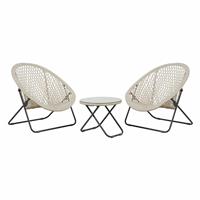Pacific Tobs Set of 2 Outdoor Foldable Loungers Set - Grey