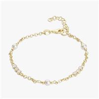 Revere 9ct Gold Plated Sterling Silver Pearls Bracelet