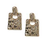 Freedom Gold Textured Square Drop Earrings