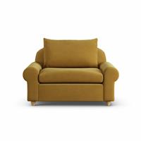 Habitat Whitby Fabric Cuddle Chair - Gold - Ash Leg