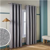 Habitat Textured Blackout Herringbone Eyelet Curtain - Dark Grey - 168x229cm