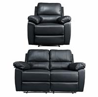 Argos Home Toby Chair & 2 Seater Recliner Sofa - Black