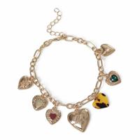 Freedom Gold-tone Love Heart Charms Bracelet