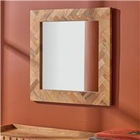 Habitat Wooden Herringbone Square Wall Mirror - 60x60cm