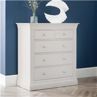 Julian Bowen Clermont 5 Drawer Chest - Light Grey