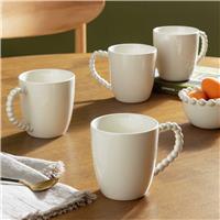 Habitat Bobbin 4 Piece Stoneware Mugs - Cream