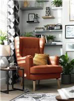 Habitat Callie Velvet Wingback Chair - Rust