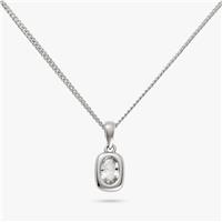 Revere Sterling Silver Oval Cubic Zirconia Pendant Necklace