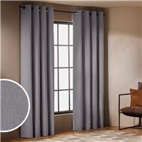 Habitat With Linen Blackout Eyelet Curtain - Dove Grey - 229x137cm