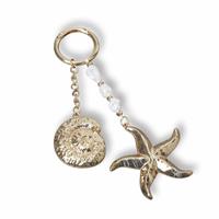 Freedom Gold Tone Shell and Starfish Charms Bag Charm
