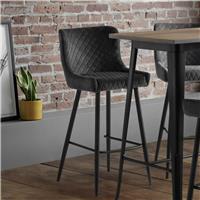 Julian Bowen Luxe Velvet Bar Stool - Grey