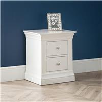 Julian Bowen Clermont 2 Drawer Bedside Table - White