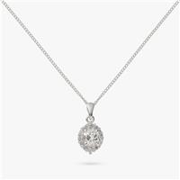 Revere Sterling Silver Round Cubic Zirconia Pendant Necklace