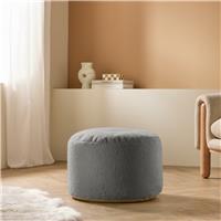 Kaikoo Sherpa Fabric Pouffe - Grey
