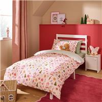 Argos Home Kids Cotton Christmas Vintage Fairy Pink Bedding Set - Single