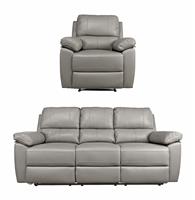 Argos Home Toby Chair & 3 Seater Recliner Sofa - Grey