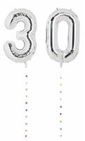 Mad Party 30 Milestone Number Foil Balloons and Tails Kit