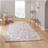 Catherine Lansfield Floral Lilac Short Pile Rug - 120x170cm