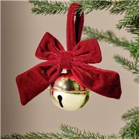 Argos Home Round Bell with Red Bow Hanging Christmas Ornament