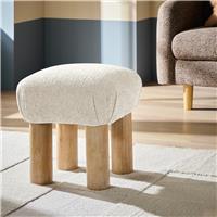 Habitat May Fabric Footstool - Natural