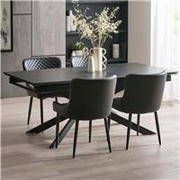 Julian Bowen Osaka Extending 6 Seater Dining Table - Black