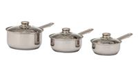 Argos Home 3 Piece Stainless Steel Pan Set