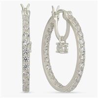 Revere Sterling Silver Cubic Zirconia Double Hoop Earrings