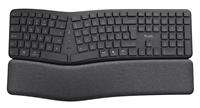 Trust Keyra Ergonomic Multi-Device Wireless Keyboard - Black