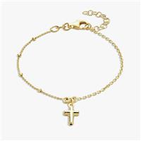 Revere 9ct Gold Plated Sterling Silver Cross Bracelet