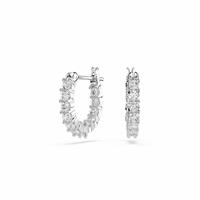 Swarovski Matrix Vittore White Crystal Stones Hoop Earrings