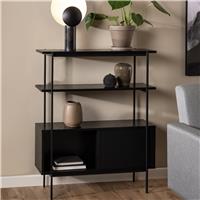Furniture To Go Angus 2 Sliding Doors Bookcase - Black