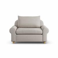 Habitat Whitby Fabric Cuddle Chair - Stone - Ash Leg