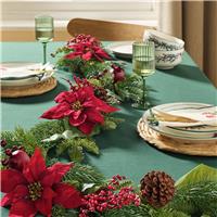 Argos Home Red Poinsettia Berry & Pinecone Garland