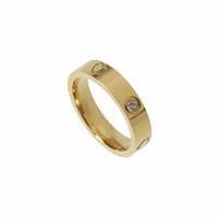 Freedom Gold-tone Stainless Steel Heart Ring Medium