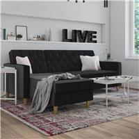 Dorel Liberty Velvet Sofa Bed - Black