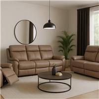 Aspire Kingsmere 3, 2 & 1 Seater Power Recliner Sofa - Brown