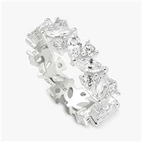 Revere Sterling Silver Half Eternity Band Ring - Large