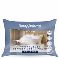 Snuggledown Scandi Duck Feather & Down Medium Pillow- 4 Pack