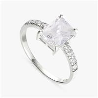 Revere Sterling Silver Radiant Cut Dress Ring - Medium