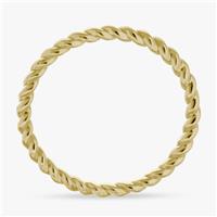 Revere Gold Plated Sterling Silver Rope Twist Ring - Medium