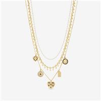 Lipsy Mood Gold Plated Celestial Charm Multirow Necklace