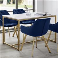 Julian Bowen Scala Marble Effect 4 Seater Dining Table-White