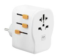 Masterplug 65W USB-A & USB-C Universal Travel Adaptor - White
